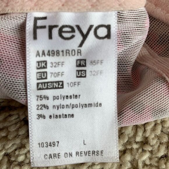 Freya Pink Floral Mesh Animal Print Bra 32 FF - Picture 7 of 7